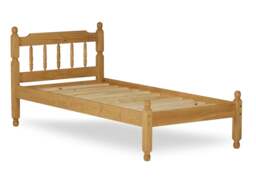 Colonial - Double - Waxed Pine- Wooden - Low Foot-End Bed - 4ft6 - Happy Beds - thumbnail 5