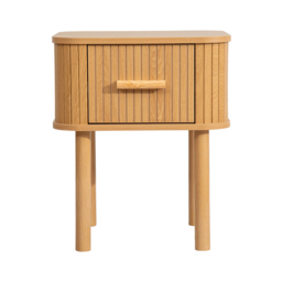 Axel - 1 Drawer Fluted Bedside Table - Oak - Wooden - Happy Beds - thumbnail 8
