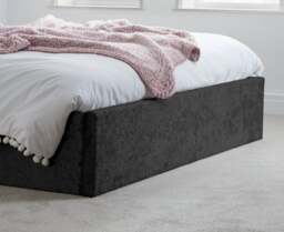 Berlin - King Size - Ottoman Storage Bed - Black - Crushed Velvet - King - Happy Beds - thumbnail 6
