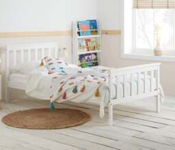 Oxford - Double - Low Foot End Bed - White - Wooden - 4ft6 - Happy Beds - thumbnail 2