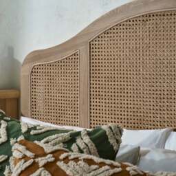 Fleur - Double - Rattan Wooden Bed - Light Oak - Wooden - 4ft6 - Happy Beds - thumbnail 3