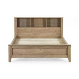 Sydney - King-Size - Rattan Oak-Effect Bookcase Bed - Oak - Wooden - 5ft - Happy Beds - thumbnail 5