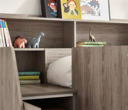 Tuscan - Single - Staircase Bunk Bed - Grey Oak - Wooden - 3ft - Happy Beds - thumbnail 4
