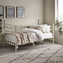 Versailles - Single - Guest Day Bed - White - Metal - 3ft - Happy Beds - thumbnail 2