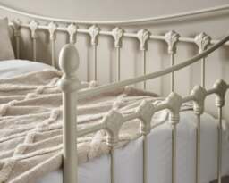Versailles - Single - Guest Day Bed - White - Metal - 3ft - Happy Beds - thumbnail 3