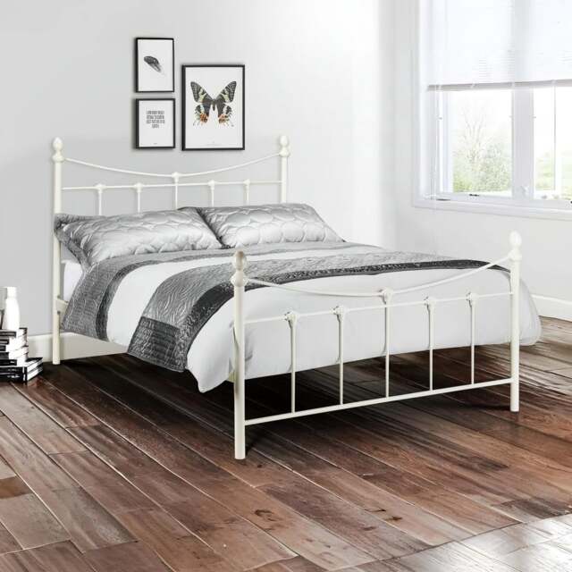 Rebecca - Single - Metal Bed - White - Metal - 3ft - Happy Beds - image 1