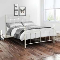 Rebecca - Single - Metal Bed - White - Metal - 3ft - Happy Beds - thumbnail 1