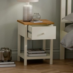 Coxmoor 1-Drawer Bedside Table - Oak - Wooden - Happy Beds - thumbnail 2