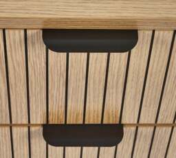 Sia – 2-Drawer Bedside Table – Oak/Black – Wood/Metal - Happy Beds - thumbnail 2