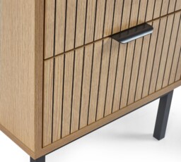 Sia – 2-Drawer Bedside Table – Oak/Black – Wood/Metal - Happy Beds - thumbnail 6