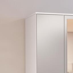 Lynx - 4 Door 2 Drawer Wardrobe With Mirror - White/Grey - Mirror/Wooden - Happy Beds - thumbnail 4