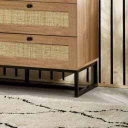 Padstow - 6 Drawer Chest - Oak - Wooden/Rattan - Happy Beds - thumbnail 7