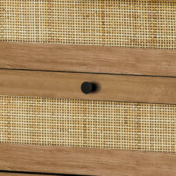 Padstow - 6 Drawer Chest - Oak - Wooden/Rattan - Happy Beds - thumbnail 5