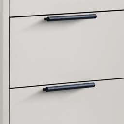 Alba – 5-Drawer Narrow Chest of Drawers – Silk Grey – Lacquered MDF - Happy Beds - thumbnail 5