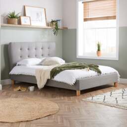 Stockholm - Small Double - Grey - Fabric - Low Foot-End -4ft - Happy Beds - thumbnail 1