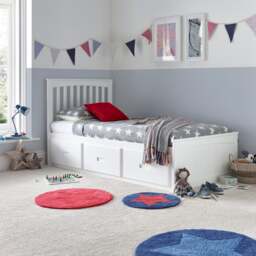 Quest - Single - Storage Bed 3 Drawers - White - Wooden - 3ft - Happy Beds - thumbnail 1