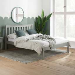 Denver - King Size - Grey - Solid Pine Wood - 5ft - Happy Beds