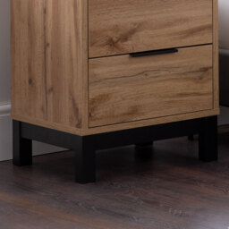 Bali - 2 Drawer Bedside Table - Oak - Wooden - Happy Beds - thumbnail 3