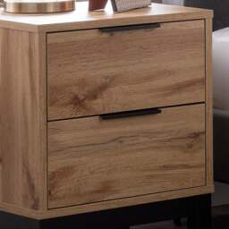 Bali - 2 Drawer Bedside Table - Oak - Wooden - Happy Beds - thumbnail 5