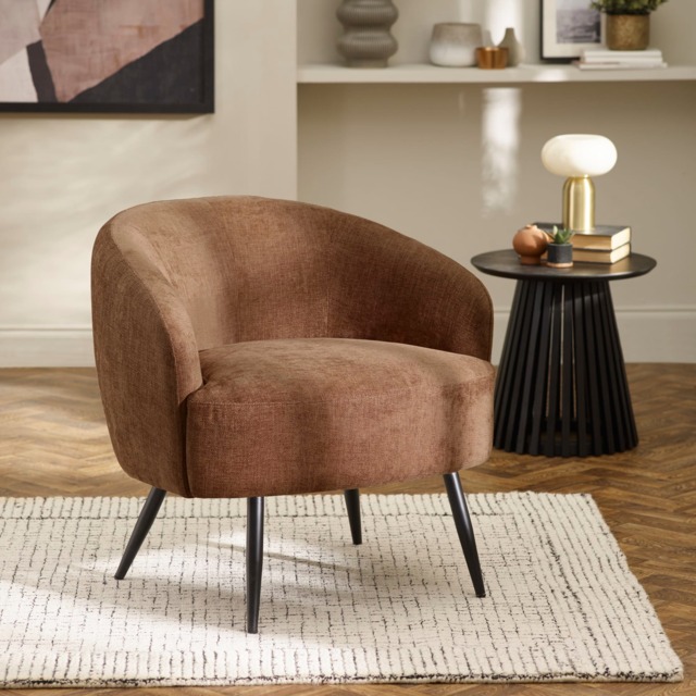 Dahlia - Accent Chair - Brown - Fabric - Happy Beds - image 1