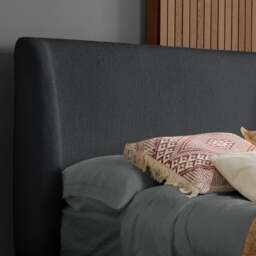 Halfden - King Size - Boucle Winged Wooden Ottoman Storage Bed - Grey - Boucle Fabric - 5ft - thumbnail 3