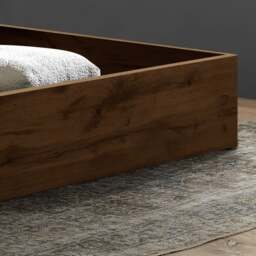 Halfden - King Size - Boucle Winged Wooden Ottoman Storage Bed - Grey - Boucle Fabric - 5ft - thumbnail 6