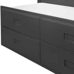 Maisie - Single - Kids Guest Bed - Storage and Underbed Trundle - Dark Grey - Wooden - Single - Happy Beds - thumbnail 7