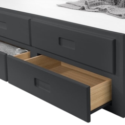 Maisie - Single - Kids Guest Bed - Storage and Underbed Trundle - Dark Grey - Wooden - Single - Happy Beds - thumbnail 8