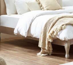 Camille - King Size - Oatmeal Cream - Fabric and Wood - 5ft - Happy Beds - thumbnail 6