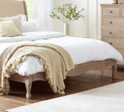 Camille - King Size - Oatmeal Cream - Fabric and Wood - 5ft - Happy Beds - thumbnail 7