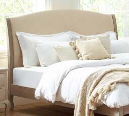 Camille - King Size - Oatmeal Cream - Fabric and Wood - 5ft - Happy Beds - thumbnail 5