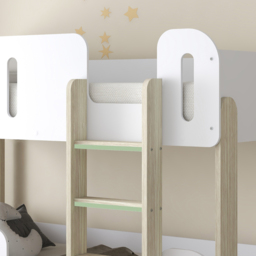 Elisa - Single – Bunk Bed with Underbed Drawers – White/Pale Wood - Particleboard - 3ft - thumbnail 7