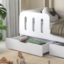 Elisa - Single – Bunk Bed with Underbed Drawers – White/Pale Wood - Particleboard - 3ft - thumbnail 6