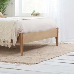 Rome - Double - Low Foot-End Bed - Oak - Wooden - 4ft6 - Happy Beds - thumbnail 4