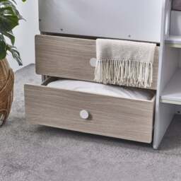 Orpheus - Single - House-Themed Midsleeper with Drawers and Shelving - Pale Wood and White - Wooden - 3ft - Happy Beds - thumbnail 5