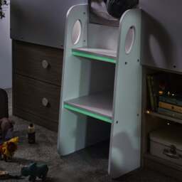 Orpheus - Single - House-Themed Midsleeper with Drawers and Shelving - Pale Wood and White - Wooden - 3ft - Happy Beds - thumbnail 8