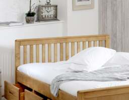Mission - Single - Storage Bed - Drawers - Waxed Pine - Wooden - 3ft - Happy Beds - thumbnail 6