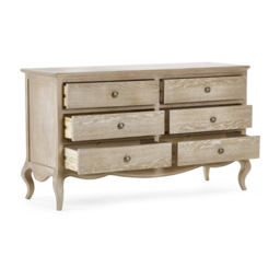 Camille - 6 Drawer Chest of Drawers - Oak - Wooden - Happy Beds - thumbnail 3