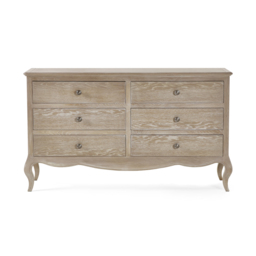 Camille - 6 Drawer Chest of Drawers - Oak - Wooden - Happy Beds - thumbnail 4
