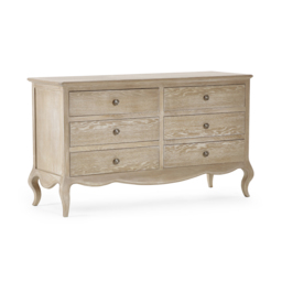 Camille - 6 Drawer Chest of Drawers - Oak - Wooden - Happy Beds - thumbnail 2