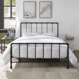 Kinnerton - King-Size - Industrial Style Bed- Black - Metal - 5ft - Happy Beds - thumbnail 2