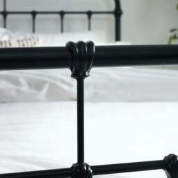 Logan - Small Double - High Footend Bed - Black - Metal - 4ft - thumbnail 6