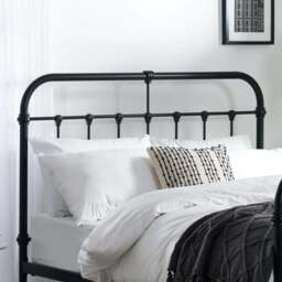 Logan - Small Double - High Footend Bed - Black - Metal - 4ft - thumbnail 2