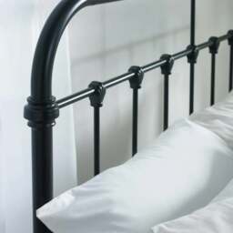 Logan - Small Double - High Footend Bed - Black - Metal - 4ft - thumbnail 3
