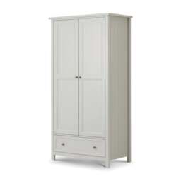 Maine - 2 Door Combination Wardrobe - Dove Grey - Wooden - Happy Beds - thumbnail 5
