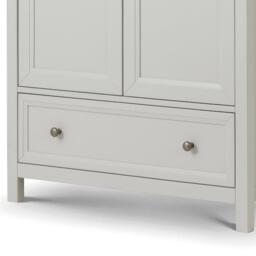 Maine - 2 Door Combination Wardrobe - Dove Grey - Wooden - Happy Beds - thumbnail 3