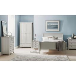 Maine - 2 Door Combination Wardrobe - Dove Grey - Wooden - Happy Beds - thumbnail 2