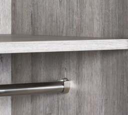 Bali – 2-Door 1-Drawer Combination Wardrobe – Grey Oak – Wooden - Happy Beds - thumbnail 6