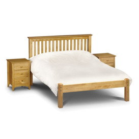 Barcelona - Small Double - Low Foot End Bed - Antique Pine - Wood - 4ft - Happy Beds