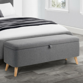 Astrid - Blanket Box - Grey - Fabric - Happy Beds